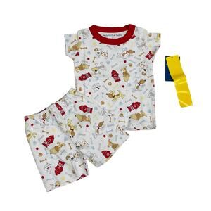 NWT Magnolia Baby 9/12M Pawesome Pup Red Short Pajamas